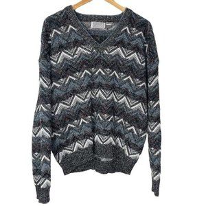 Vintage Method Mens sweater 80’s 90’s chevron multicolored print size XL